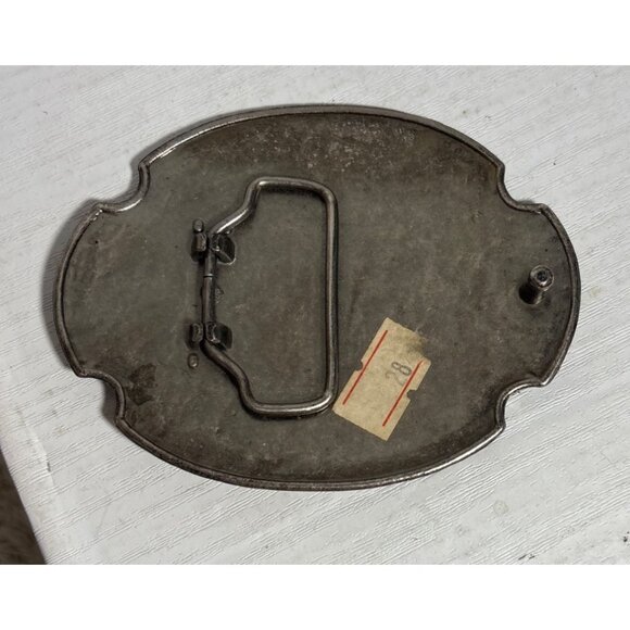 Guess Belt Buckle Silver & Black With Wimgs 4 x 3" Western - Picture 5 of 7